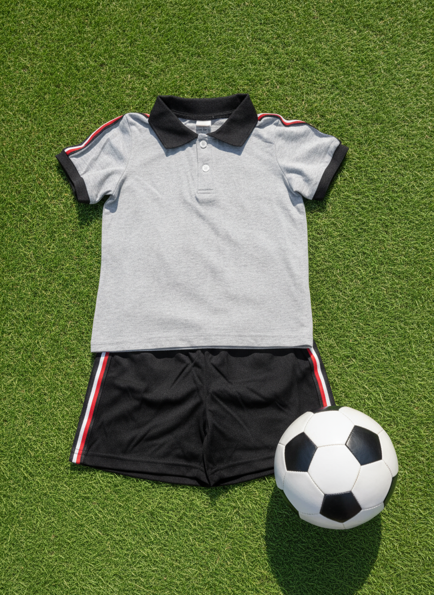 Striped Polo Shirt and Shorts Set