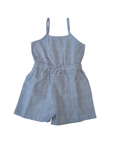 Blue Plaid Romper