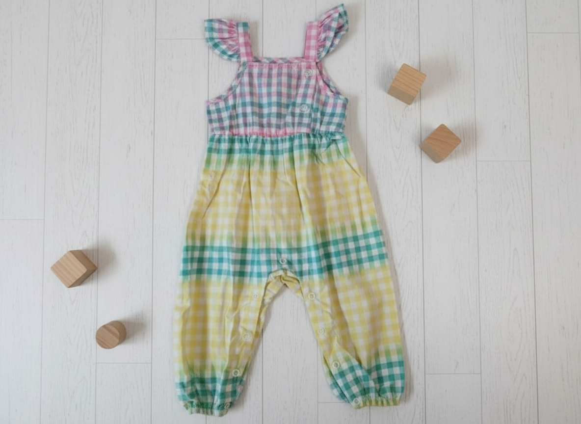 Multi Color Grid Romper