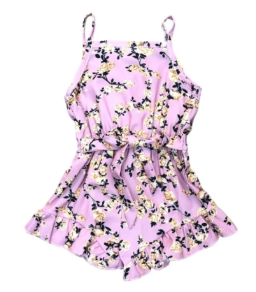 Pink Floral Romper