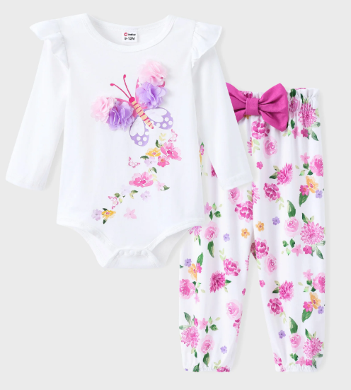 Butterfly Long Sleeve Onesie and Pant Set